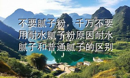 不要膩?zhàn)臃郏f不要用耐水膩?zhàn)臃墼?耐水膩?zhàn)雍推胀佔(zhàn)拥膮^(qū)別