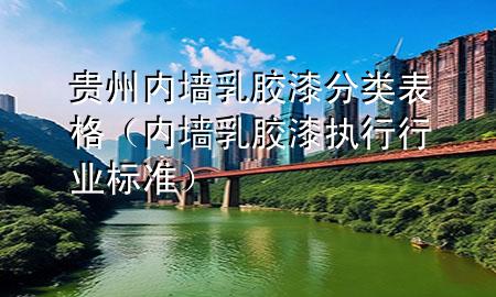 貴州內(nèi)墻乳膠漆分類表格（內(nèi)墻乳膠漆執(zhí)行行業(yè)標(biāo)準(zhǔn)）