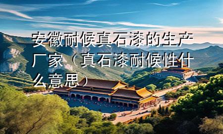 安徽耐候真石漆的生產(chǎn)廠家（真石漆耐候性什么意思）