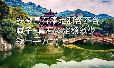 安徽真石漆定額含不含膩子-真石漆定額多少錢一平方