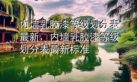 內(nèi)墻乳膠漆等級劃分表最新，內(nèi)墻乳膠漆等級劃分表最新標準