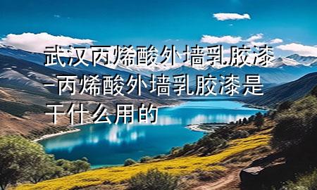 武漢丙烯酸外墻乳膠漆-丙烯酸外墻乳膠漆是干什么用的