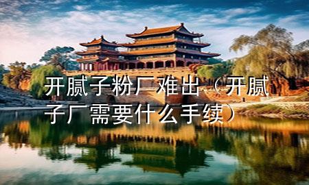開膩子粉廠難出（開膩子廠需要什么手續(xù)）