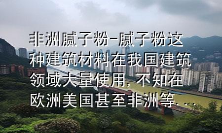 非洲膩子粉-膩子粉這種建筑材料在我國建筑領(lǐng)域大量使用,不知在歐洲美國甚至非洲等...