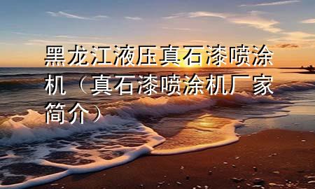 黑龍江液壓真石漆噴涂機（真石漆噴涂機廠家簡介）